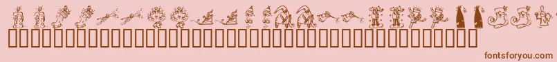 Czcionka KrChristmas2002Dings2 – brązowe czcionki na różowym tle
