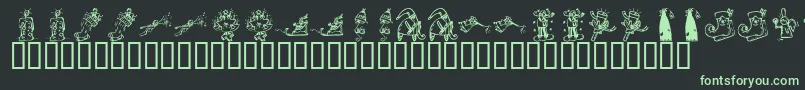 Fonte KrChristmas2002Dings2 – fontes verdes em um fundo preto