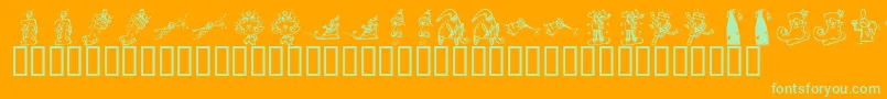 フォントKrChristmas2002Dings2 – オレンジの背景に緑のフォント