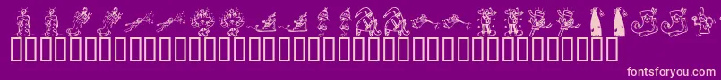 fuente KrChristmas2002Dings2 – Fuentes Rosadas Sobre Fondo Morado