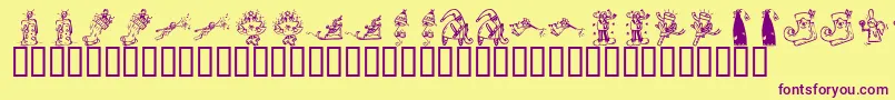 KrChristmas2002Dings2 Font – Purple Fonts on Yellow Background