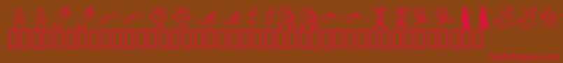 KrChristmas2002Dings2 Font – Red Fonts on Brown Background