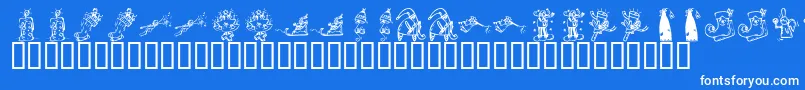 KrChristmas2002Dings2 Font – White Fonts on Blue Background