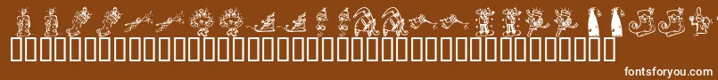 KrChristmas2002Dings2 Font – White Fonts on Brown Background