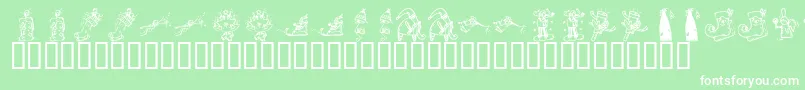 KrChristmas2002Dings2 Font – White Fonts on Green Background