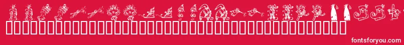 KrChristmas2002Dings2 Font – White Fonts on Red Background