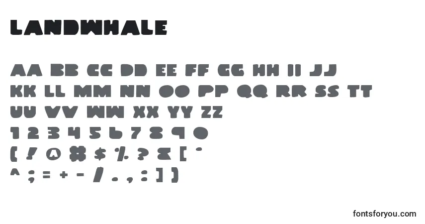 Schriftart LandWhale – Alphabet, Zahlen, spezielle Symbole