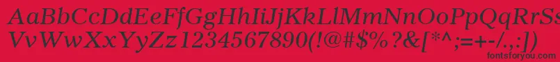 GazetteLtItalic Font – Black Fonts on Red Background