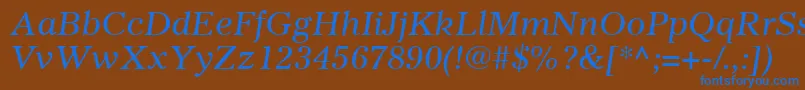 フォントGazetteLtItalic – 茶色の背景に青い文字