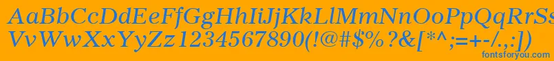 Шрифт GazetteLtItalic – синие шрифты на оранжевом фоне