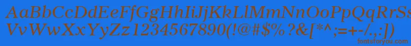 Шрифт GazetteLtItalic – коричневые шрифты на синем фоне