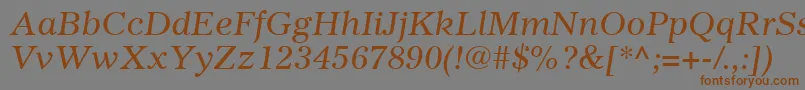 GazetteLtItalic Font – Brown Fonts on Gray Background
