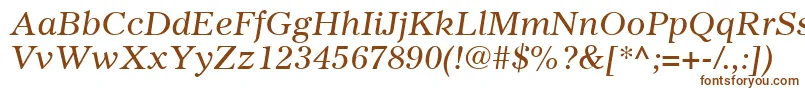 GazetteLtItalic Font – Brown Fonts on White Background