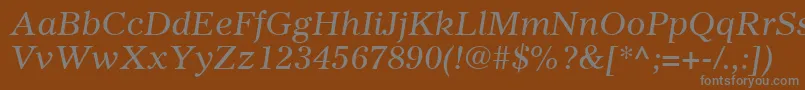 Шрифт GazetteLtItalic – серые шрифты на коричневом фоне