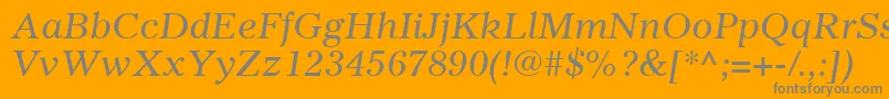 フォントGazetteLtItalic – オレンジの背景に灰色の文字