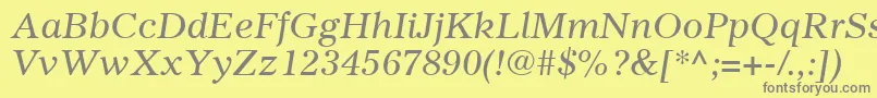 GazetteLtItalic Font – Gray Fonts on Yellow Background