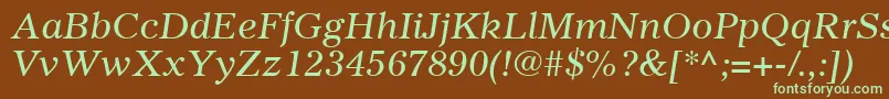 Шрифт GazetteLtItalic – зелёные шрифты на коричневом фоне