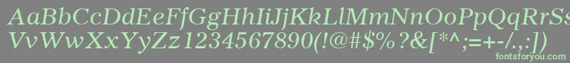 GazetteLtItalic Font – Green Fonts on Gray Background