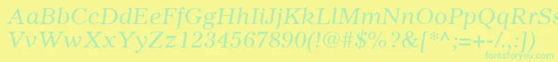 GazetteLtItalic Font – Green Fonts on Yellow Background