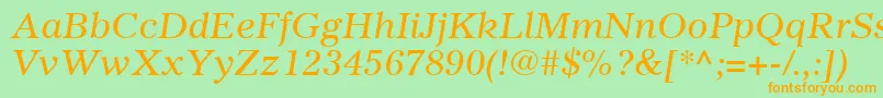 GazetteLtItalic Font – Orange Fonts on Green Background