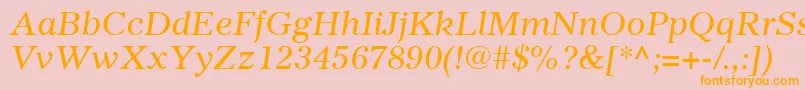 GazetteLtItalic Font – Orange Fonts on Pink Background