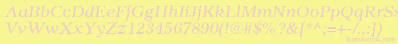 GazetteLtItalic Font – Pink Fonts on Yellow Background