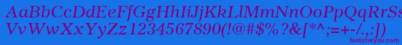 GazetteLtItalic Font – Purple Fonts on Blue Background