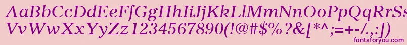 GazetteLtItalic Font – Purple Fonts on Pink Background