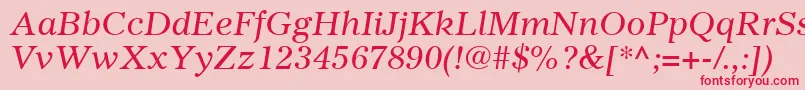 GazetteLtItalic Font – Red Fonts on Pink Background
