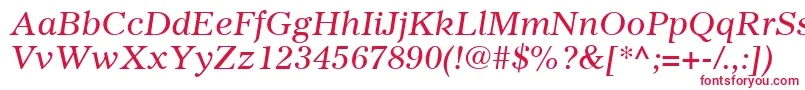 GazetteLtItalic Font – Red Fonts on White Background