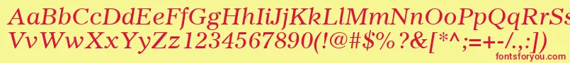 GazetteLtItalic Font – Red Fonts on Yellow Background