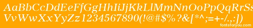 フォントGazetteLtItalic – オレンジの背景に白い文字