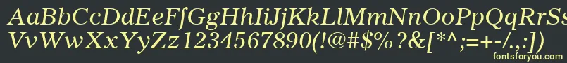GazetteLtItalic Font – Yellow Fonts on Black Background