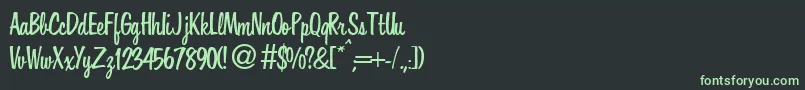 フォントHousedbNormal – 黒い背景に緑の文字