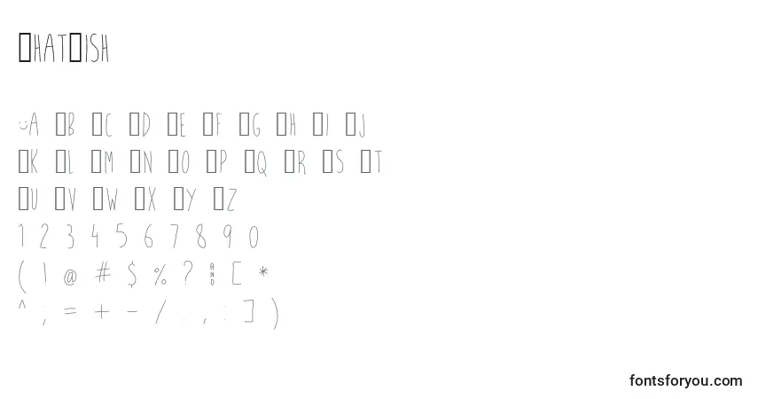 Schriftart WhatFish – Alphabet, Zahlen, spezielle Symbole