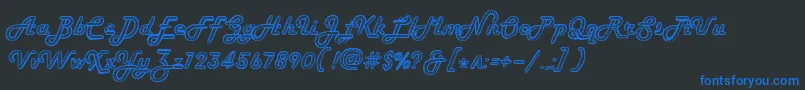 Howdyroper-Schriftart – Blaue Schriften auf schwarzem Hintergrund