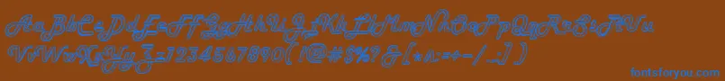 Howdyroper-Schriftart – Blaue Schriften auf braunem Hintergrund