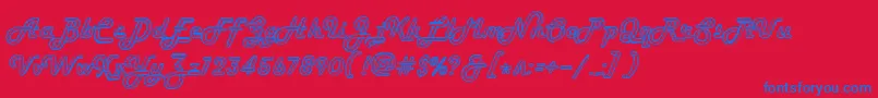 フォントHowdyroper – 赤い背景に青い文字