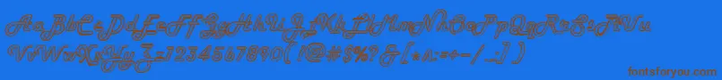 Howdyroper-Schriftart – Braune Schriften auf blauem Hintergrund