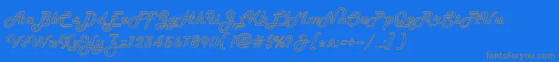 Howdyroper Font – Gray Fonts on Blue Background