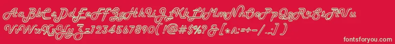 Howdyroper-Schriftart – Grüne Schriften auf rotem Hintergrund