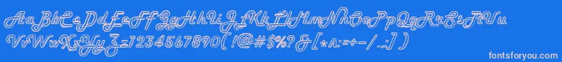 Howdyroper-Schriftart – Rosa Schriften auf blauem Hintergrund