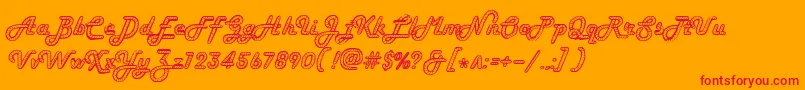 Fonte Howdyroper – fontes vermelhas em um fundo laranja