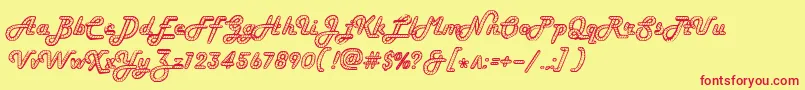 Howdyroper Font – Red Fonts on Yellow Background