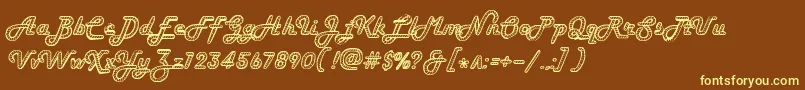 Howdyroper Font – Yellow Fonts on Brown Background