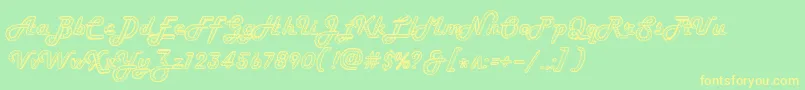 Howdyroper-Schriftart – Gelbe Schriften auf grünem Hintergrund