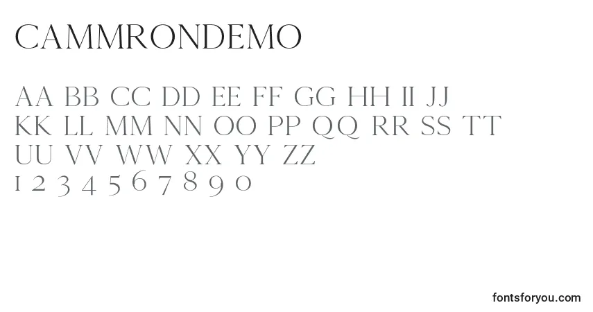 Cammrondemo-fontti – aakkoset, numerot, erikoismerkit