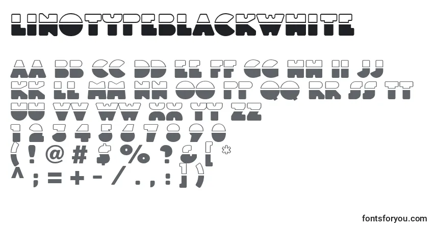 Шрифт Linotypeblackwhite – алфавит, цифры, специальные символы