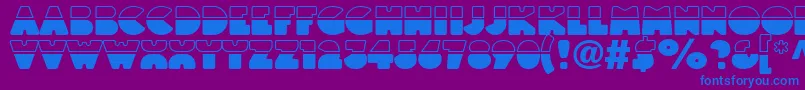 Fonte Linotypeblackwhite – fontes azuis em um fundo violeta