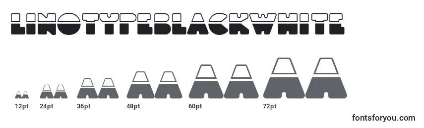 Размеры шрифта Linotypeblackwhite